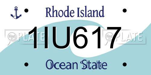 1IU617 Rhode Island License Plate