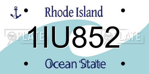 1IU852 Rhode Island License Plate