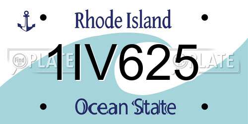 1IV625 Rhode Island License Plate