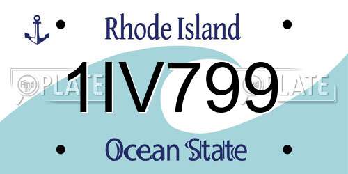1IV799 Rhode Island License Plate