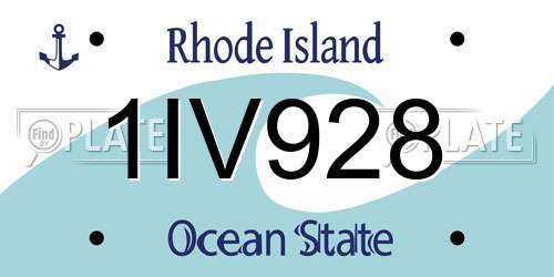 1IV928 Rhode Island License Plate