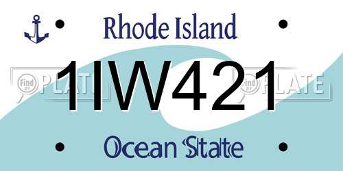 1IW421 Rhode Island License Plate