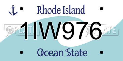 1IW976 Rhode Island License Plate