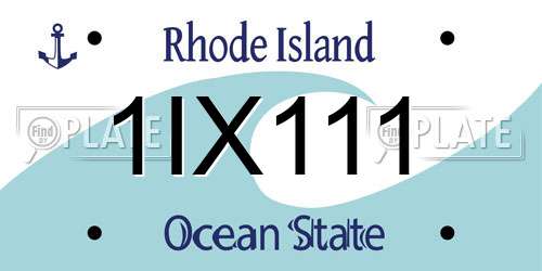 1IX111 Rhode Island License Plate
