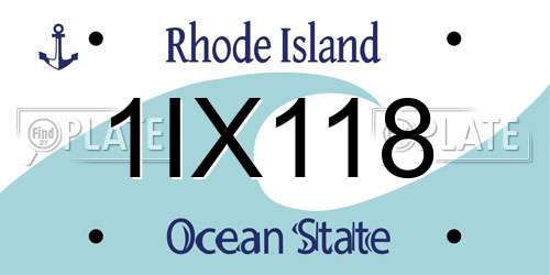 1IX118 Rhode Island License Plate