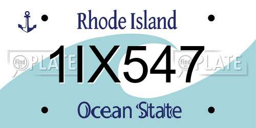 1IX547 Rhode Island License Plate