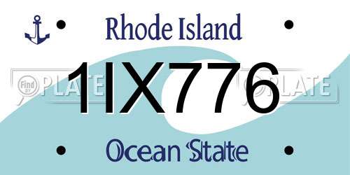 1IX776 Rhode Island License Plate