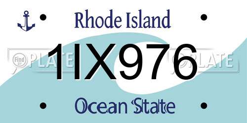 1IX976 Rhode Island License Plate