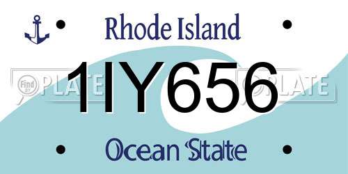 1IY656 Rhode Island License Plate
