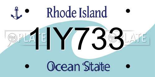 1IY733 Rhode Island License Plate