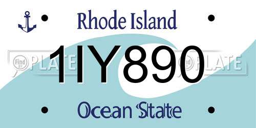 1IY890 Rhode Island License Plate