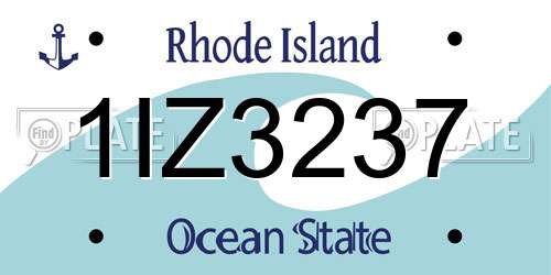 1IZ3237 Rhode Island License Plate