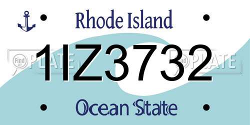 1IZ3732 Rhode Island License Plate