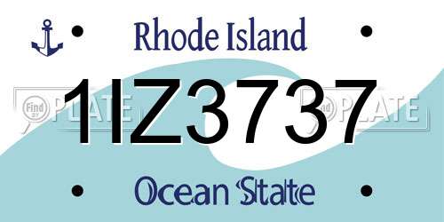 1IZ3737 Rhode Island License Plate