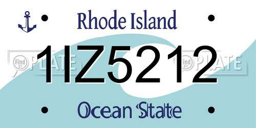 1IZ5212 Rhode Island License Plate