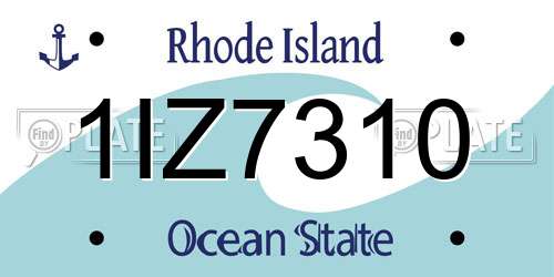 1IZ7310 Rhode Island License Plate