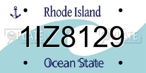 1IZ8129 Rhode Island License Plate
