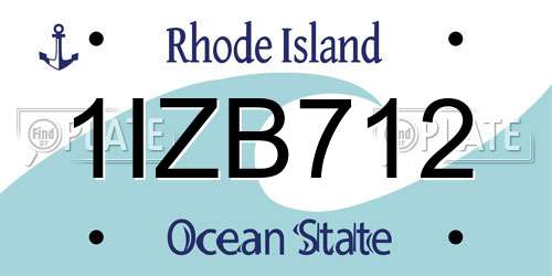 1IZB712 Rhode Island License Plate