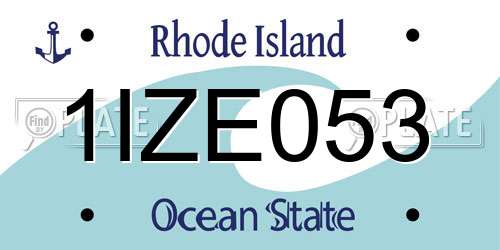 1IZE053 Rhode Island License Plate