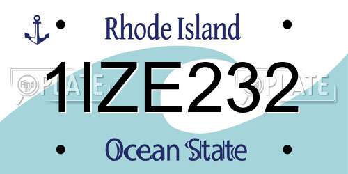 1IZE232 Rhode Island License Plate