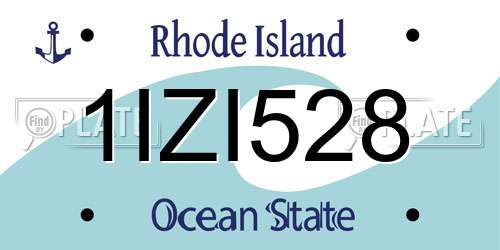 1IZI528 Rhode Island License Plate