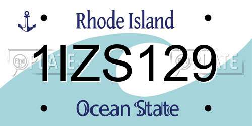 1IZS129 Rhode Island License Plate