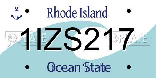 1IZS217 Rhode Island License Plate