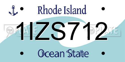 1IZS712 Rhode Island License Plate