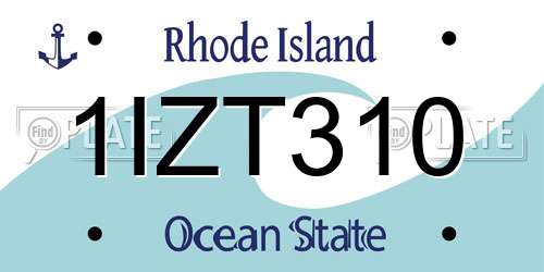 1IZT310 Rhode Island License Plate