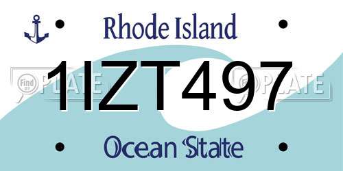 1IZT497 Rhode Island License Plate