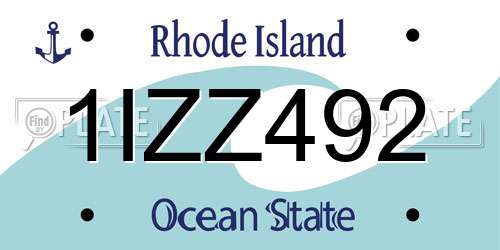 1IZZ492 Rhode Island License Plate