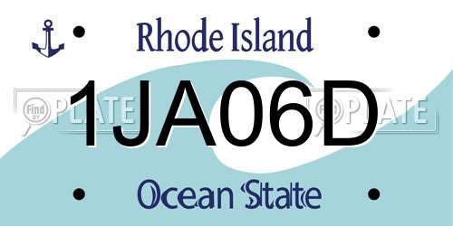 1JA06D Rhode Island License Plate