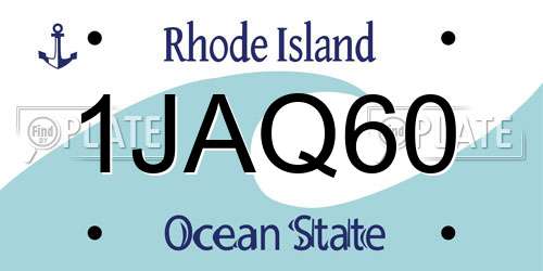 1JAQ60 Rhode Island License Plate