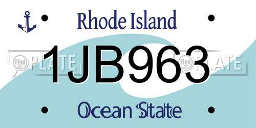 1JB963 Rhode Island License Plate