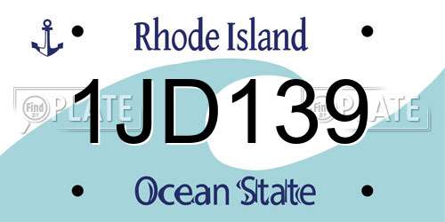 1JD139 Rhode Island License Plate