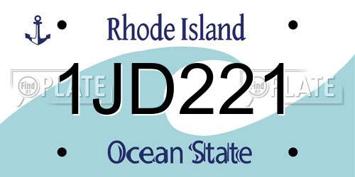 1JD221 Rhode Island License Plate