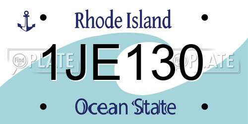 1JE130 Rhode Island License Plate