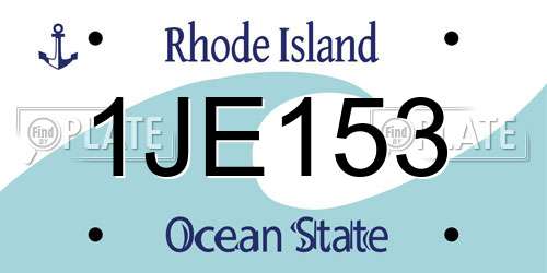 1JE153 Rhode Island License Plate