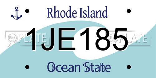 1JE185 Rhode Island License Plate