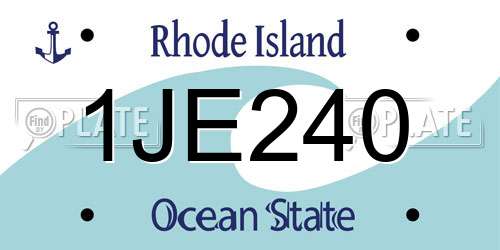1JE240 Rhode Island License Plate