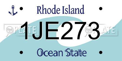 1JE273 Rhode Island License Plate