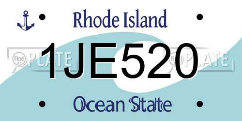 1JE520 Rhode Island License Plate