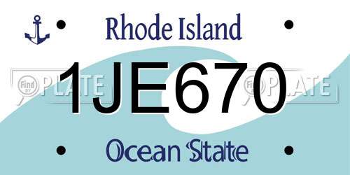 1JE670 Rhode Island License Plate
