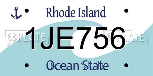 1JE756 Rhode Island License Plate