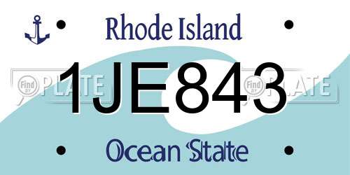 1JE843 Rhode Island License Plate