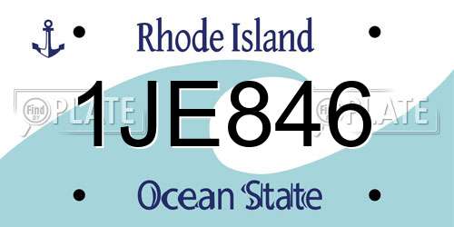 1JE846 Rhode Island License Plate