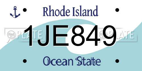 1JE849 Rhode Island License Plate