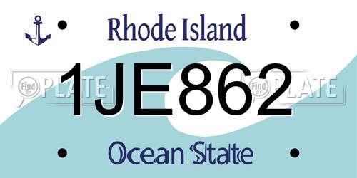 1JE862 Rhode Island License Plate