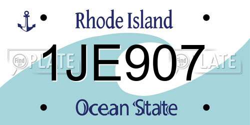 1JE907 Rhode Island License Plate