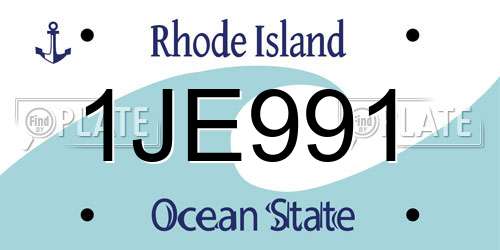 1JE991 Rhode Island License Plate